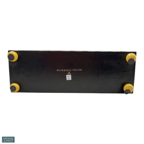 MacKenzie-Childs Spelling Bee Magazine Rack Yellow Hand-Painted Home Accent - Picture 14 of 16